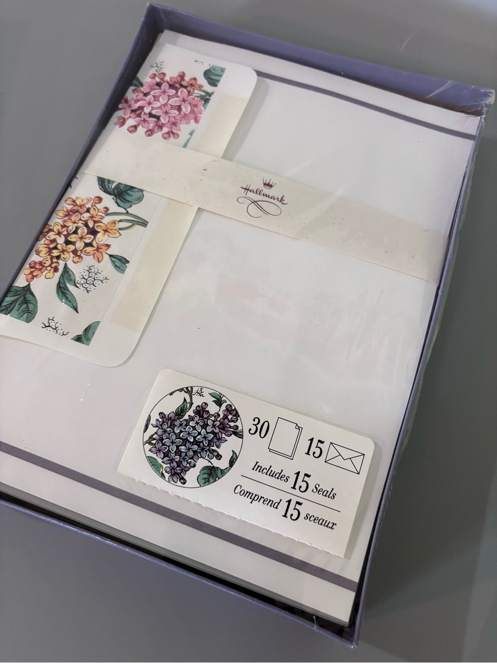 Vintage New Old Stock Hallmark Lilac Note Card Set